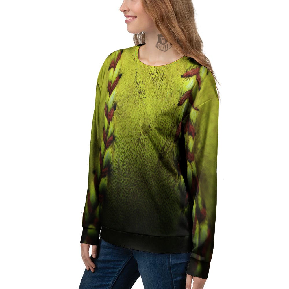 Texture Softball Ball Print Women's Sweatshirt-grizzshop