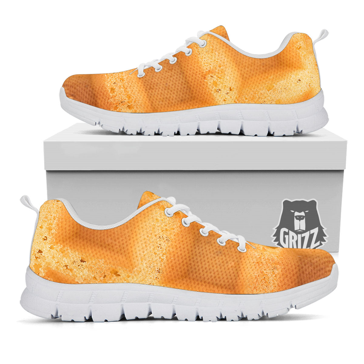 Texture Waffle Print White Sneaker-grizzshop