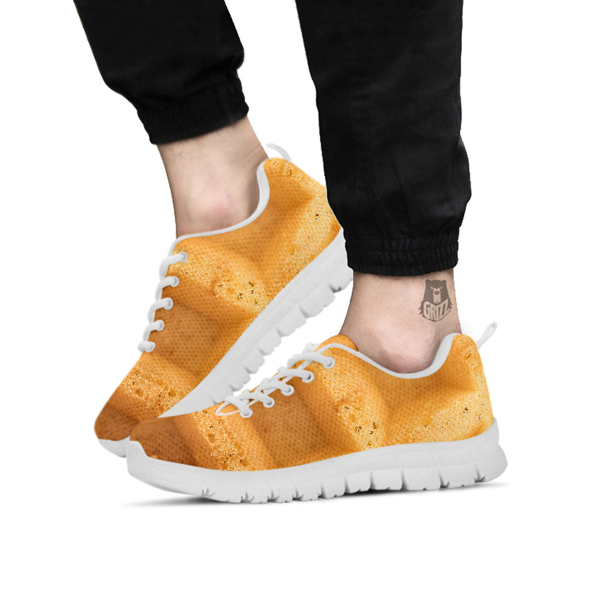 Texture Waffle Print White Sneaker-grizzshop