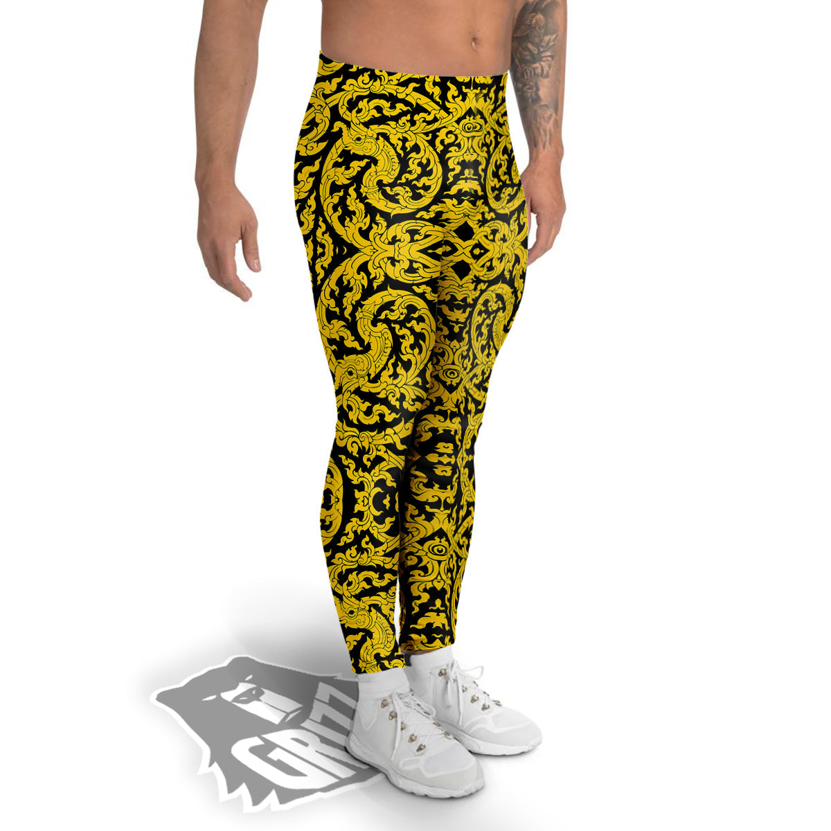 Thai Art Old Style Print Pattern Men's Leggings-grizzshop