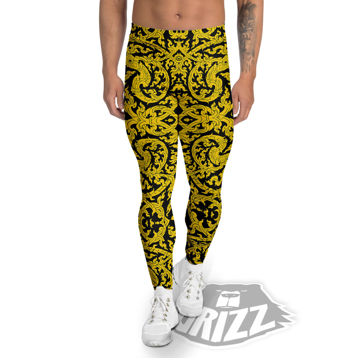 Thai Art Old Style Print Pattern Men's Leggings-grizzshop