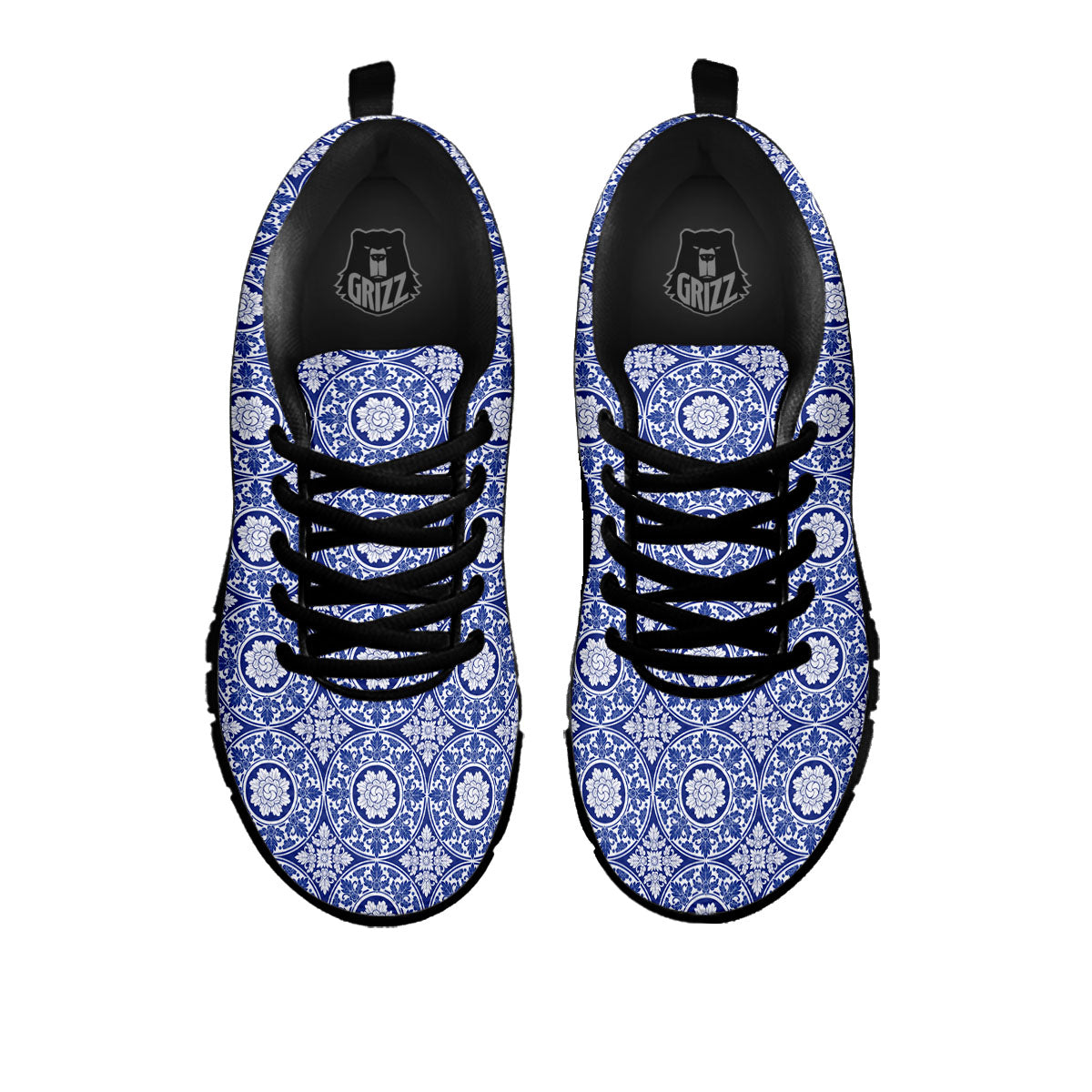 Thai Ethnic Print Pattern Black Sneaker-grizzshop