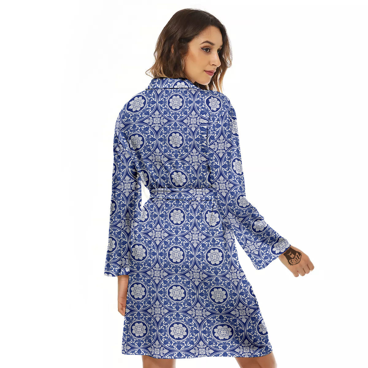 Thai Ethnic Print Pattern Women's Robe-grizzshop