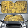 Thai Golden Elephant Print Car Sun Shade-grizzshop