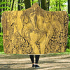 Thai Golden Elephant Print Hooded Blanket-grizzshop