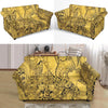 Thai Golden Elephant Print Loveseat Cover-grizzshop