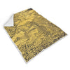 Thai Golden Elephant Print Throw Blanket-grizzshop