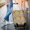 Thai Lotus Elephant Print Luggage Cover Protector-grizzshop