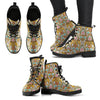 Thai Lotus Elephant Print Men Women Leather Boots-grizzshop