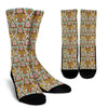 Thai Lotus Elephant Print Unisex Crew Socks-grizzshop