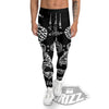 Thai Tattoo White And Black Print Men's Leggings-grizzshop