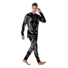 Thai Tattoo White And Black Print Men's Pajamas-grizzshop