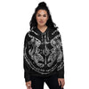 Thai Tattoo White And Black Print Women's Bomber Jacket-grizzshop