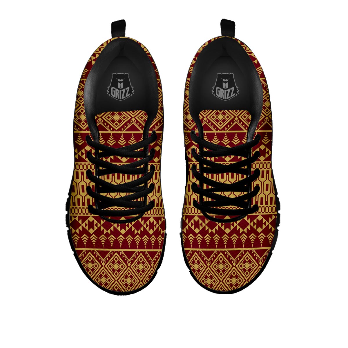 Thai Traditional Print Pattern Black Sneaker-grizzshop