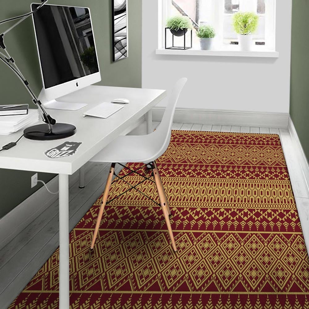 Thai Traditional Print Pattern Floor Mat-grizzshop