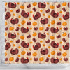 Thankgiving Turkey Pattern Print Bathroom Shower Curtain-grizzshop