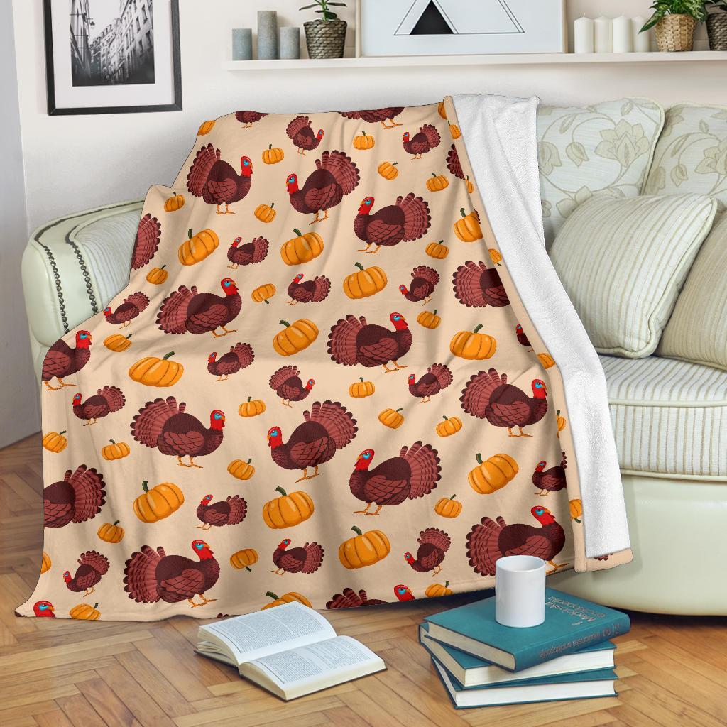 Thankgiving Turkey Pattern Print Blanket-grizzshop