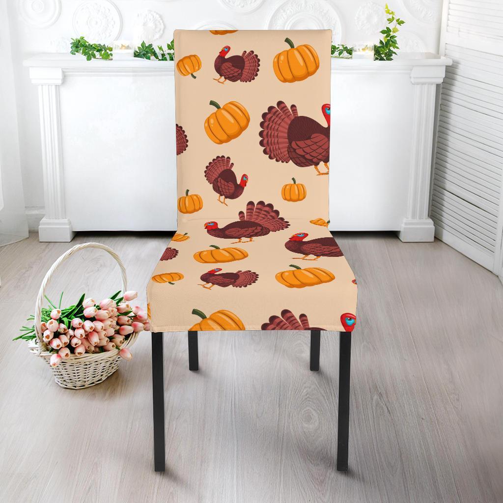 Thankgiving Turkey Pattern Print Chair Cover-grizzshop