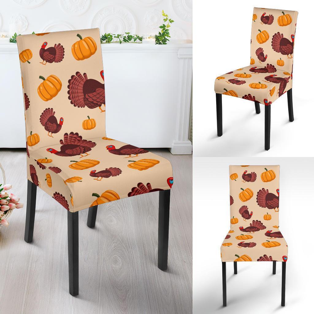 Thankgiving Turkey Pattern Print Chair Cover-grizzshop