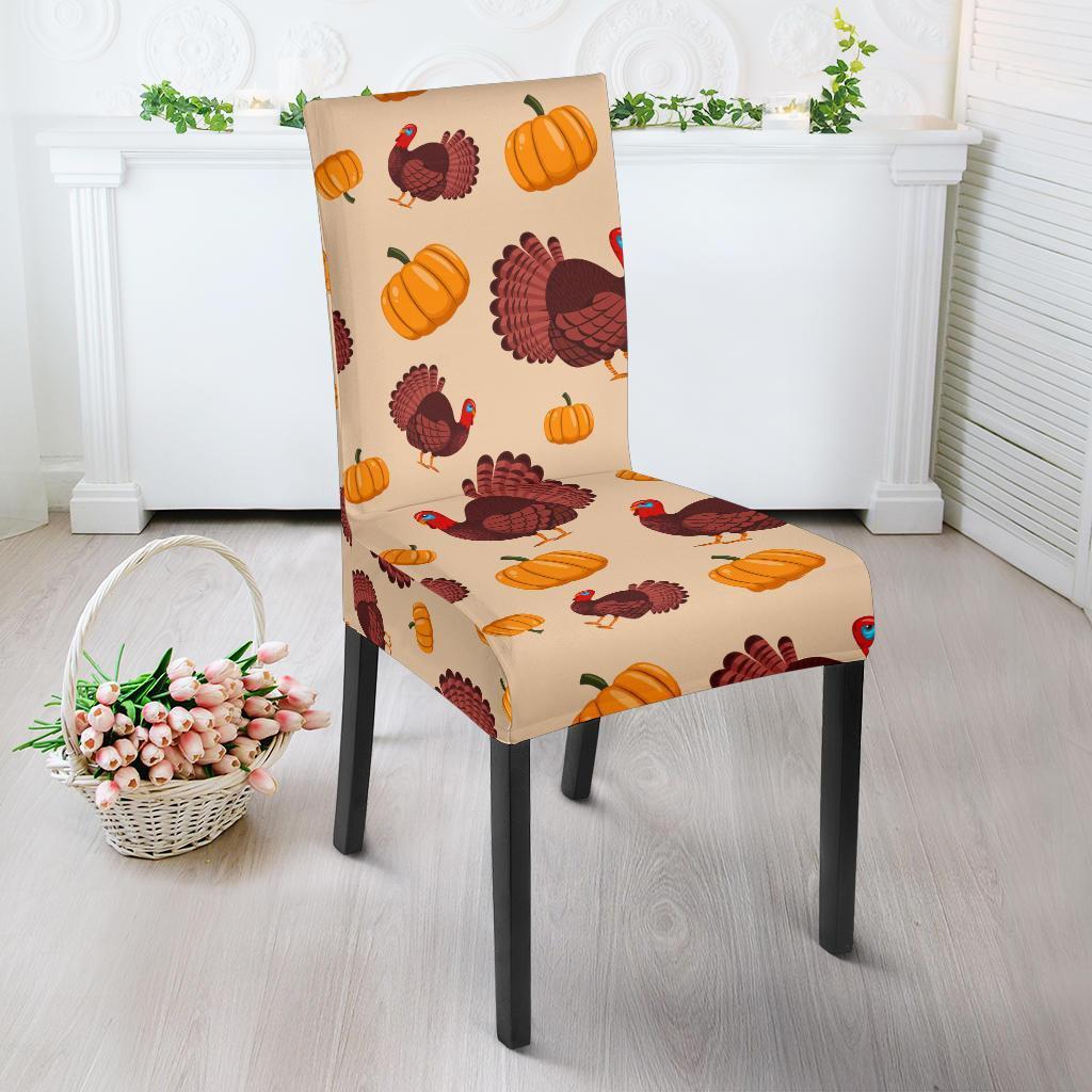 Thankgiving Turkey Pattern Print Chair Cover-grizzshop