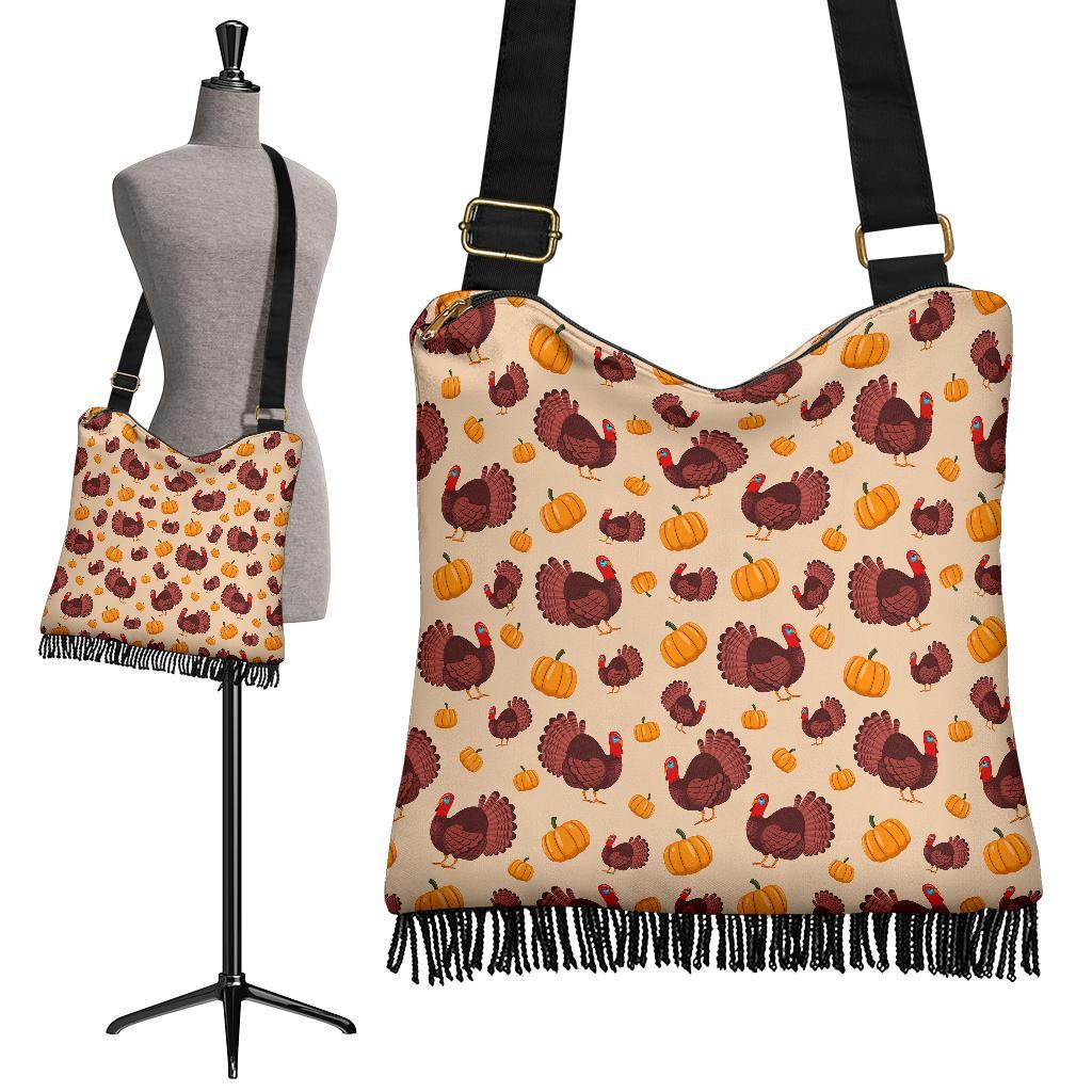 Thankgiving Turkey Pattern Print Crossbody bags-grizzshop