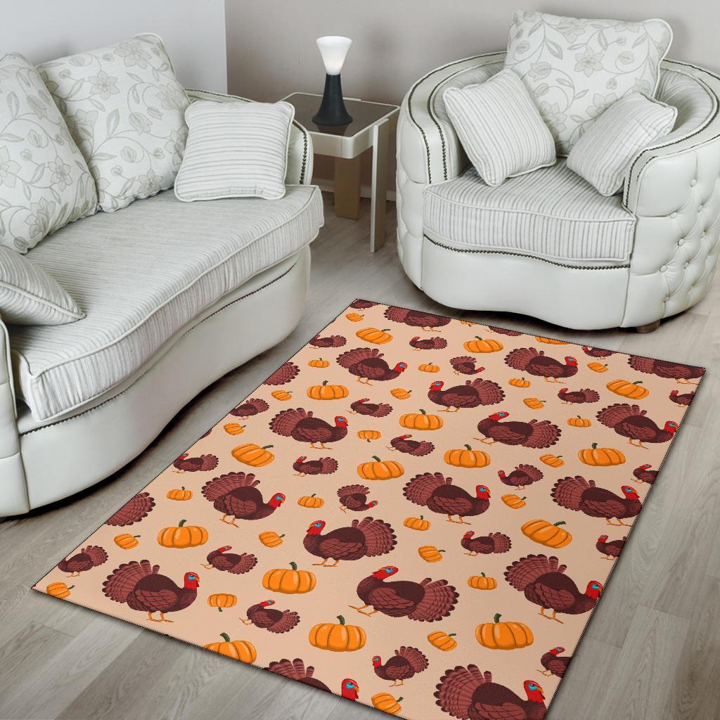 Thankgiving Turkey Pattern Print Floor Mat-grizzshop