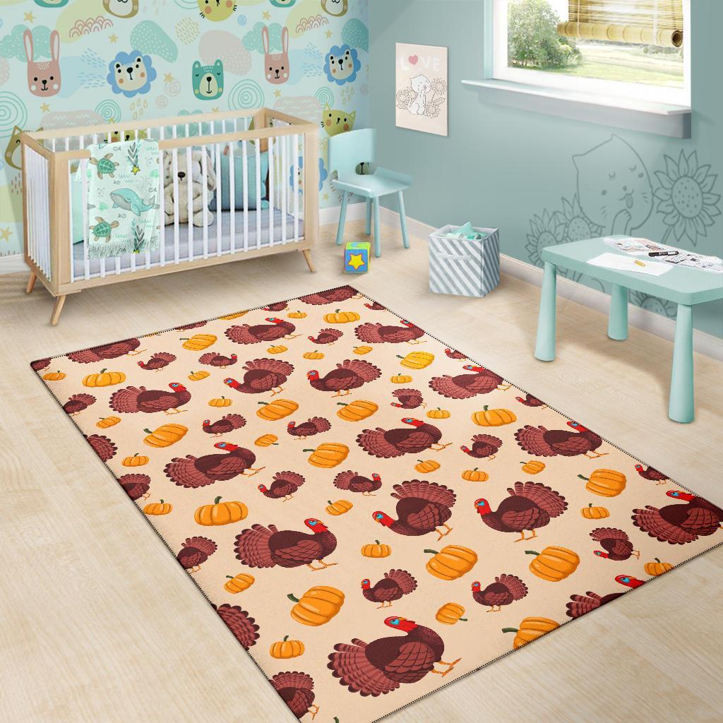 Thankgiving Turkey Pattern Print Floor Mat-grizzshop