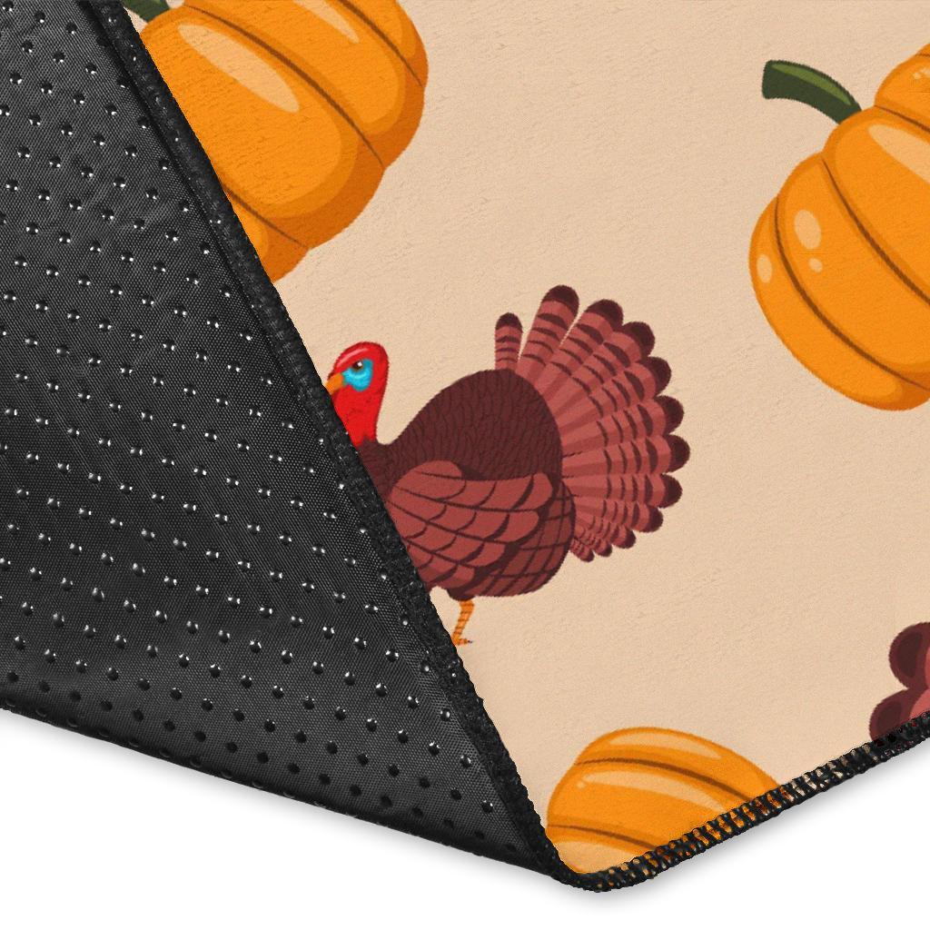 Thankgiving Turkey Pattern Print Floor Mat-grizzshop