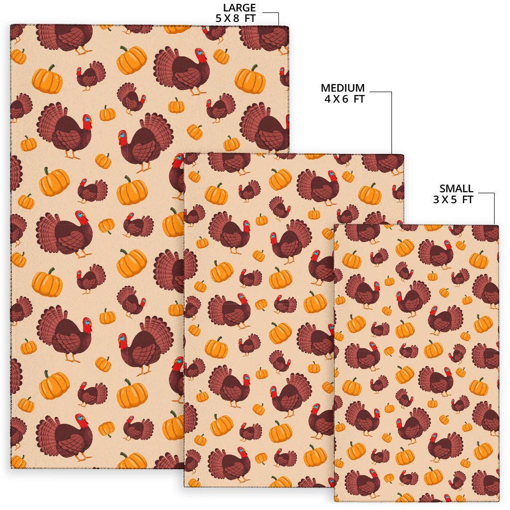 Thankgiving Turkey Pattern Print Floor Mat-grizzshop