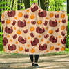 Thankgiving Turkey Pattern Print Hooded Blanket-grizzshop