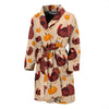 Thankgiving Turkey Pattern Print Men Long Robe-grizzshop