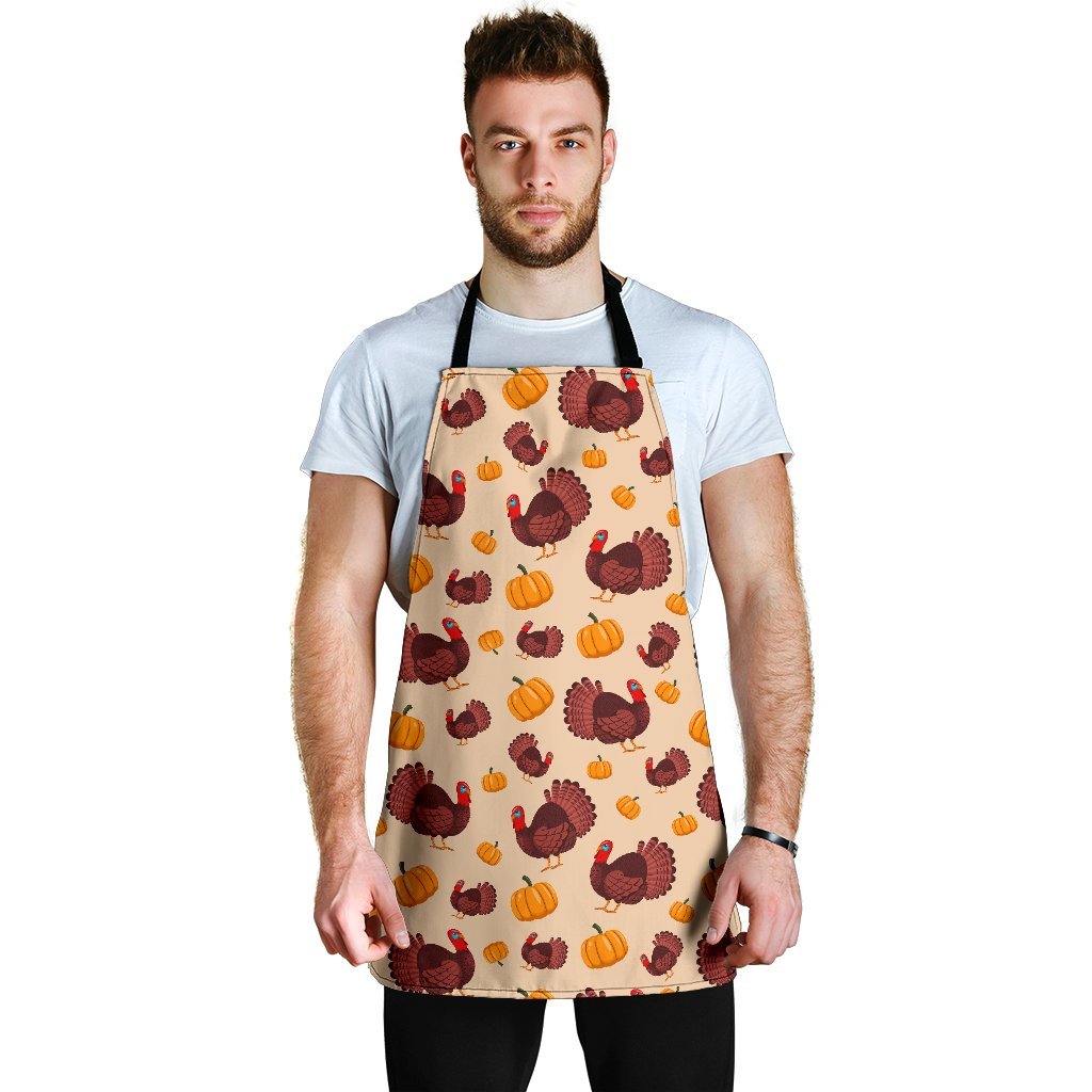 Thankgiving Turkey Pattern Print Men's Apron-grizzshop