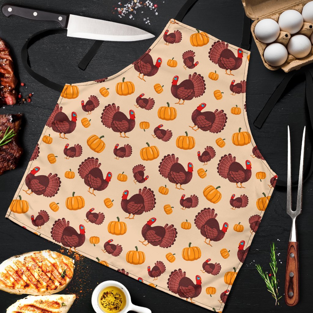 Thankgiving Turkey Pattern Print Men's Apron-grizzshop