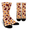 Thankgiving Turkey Pattern Print Unisex Crew Socks-grizzshop