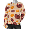 Thankgiving Turkey Pattern Print Women's Sweatshirt-grizzshop