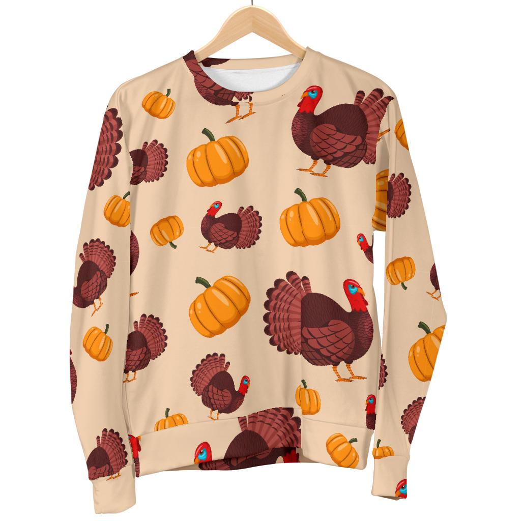 Thankgiving Turkey Pattern Print Women's Sweatshirt-grizzshop