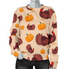 Thankgiving Turkey Pattern Print Women's Sweatshirt-grizzshop