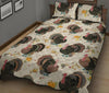 Thankgiving Turkey Print Pattern Bed Set Quilt-grizzshop