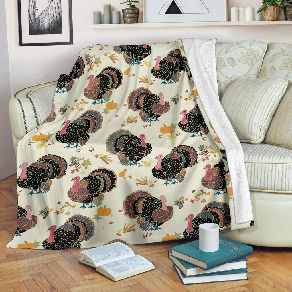 Thankgiving Turkey Print Pattern Blanket-grizzshop