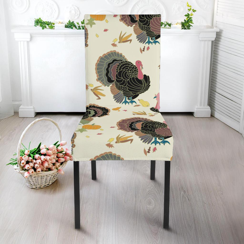 Thankgiving Turkey Print Pattern Chair Cover-grizzshop