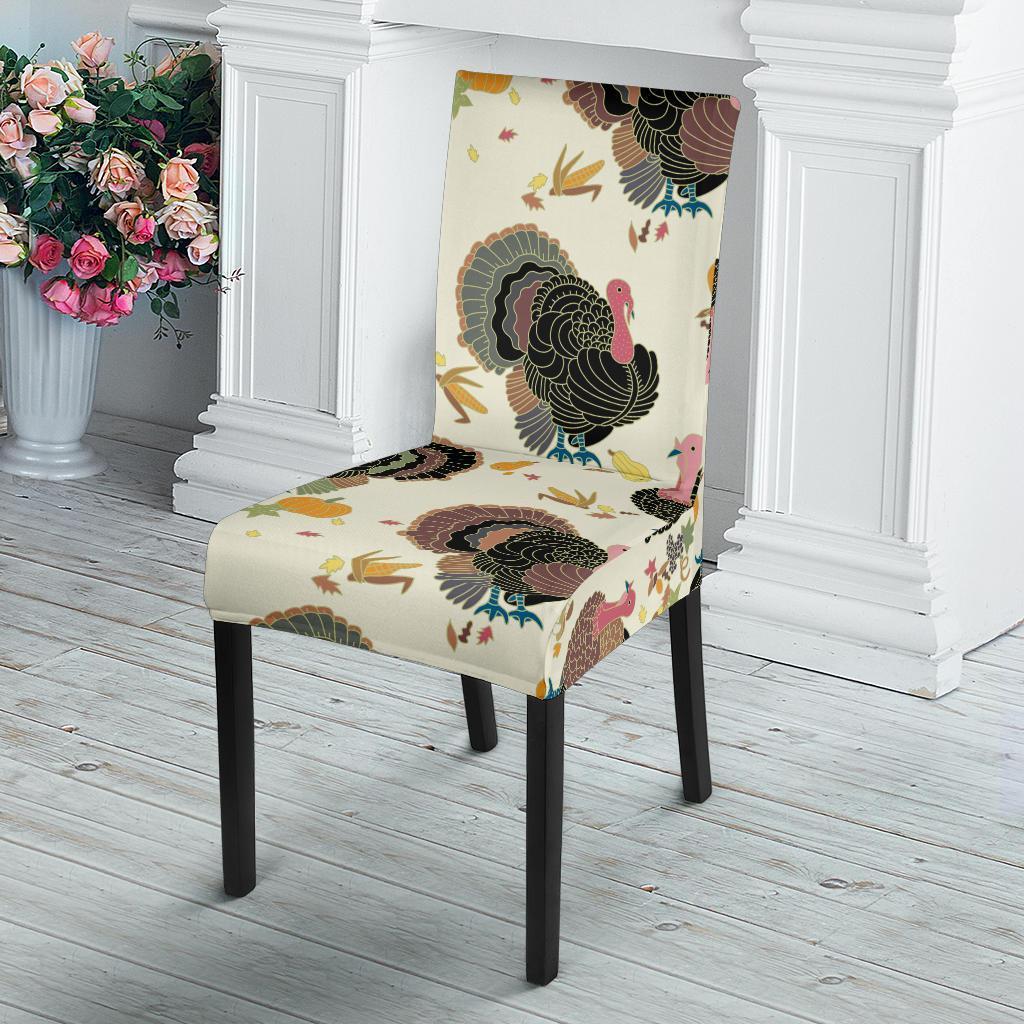 Thankgiving Turkey Print Pattern Chair Cover-grizzshop