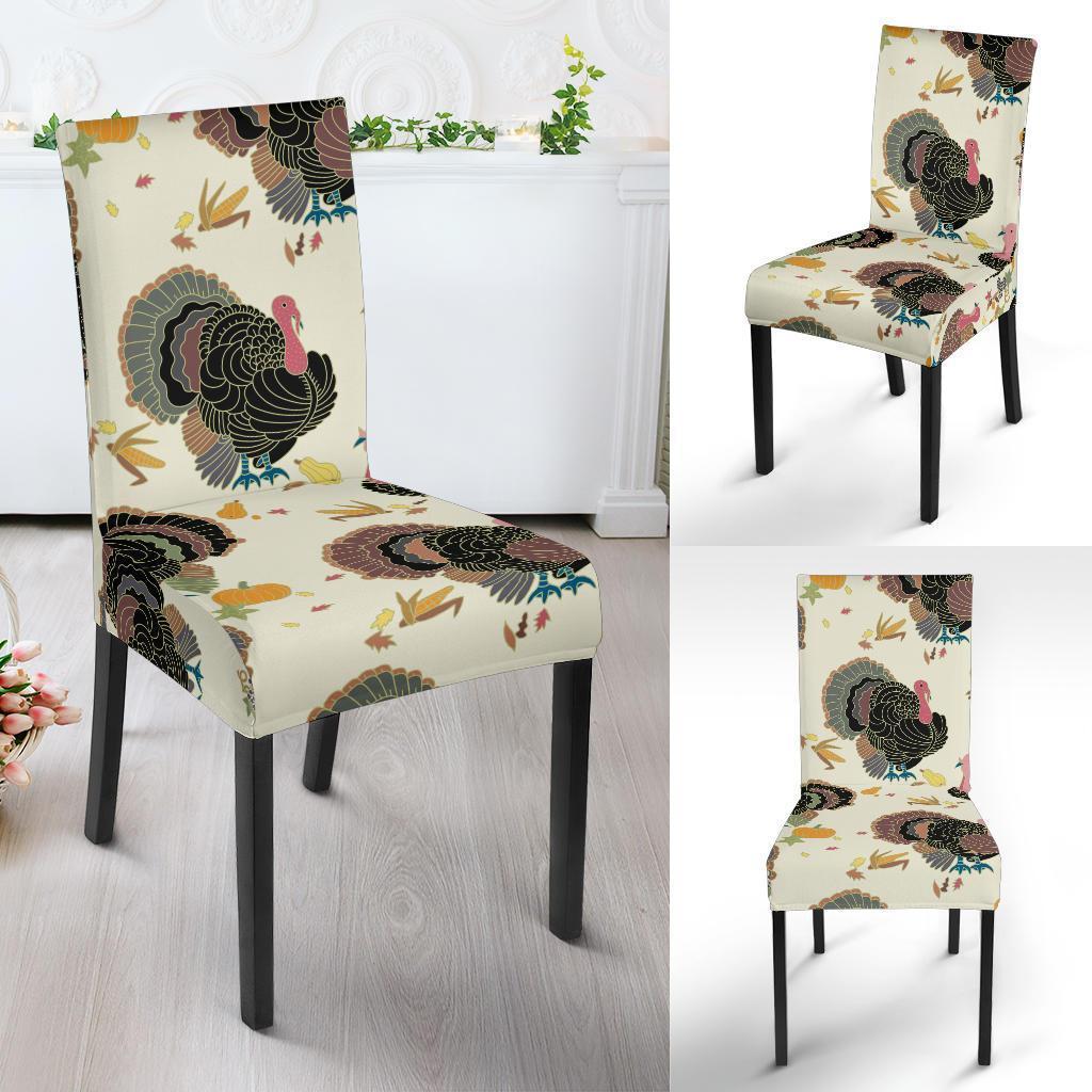 Thankgiving Turkey Print Pattern Chair Cover-grizzshop