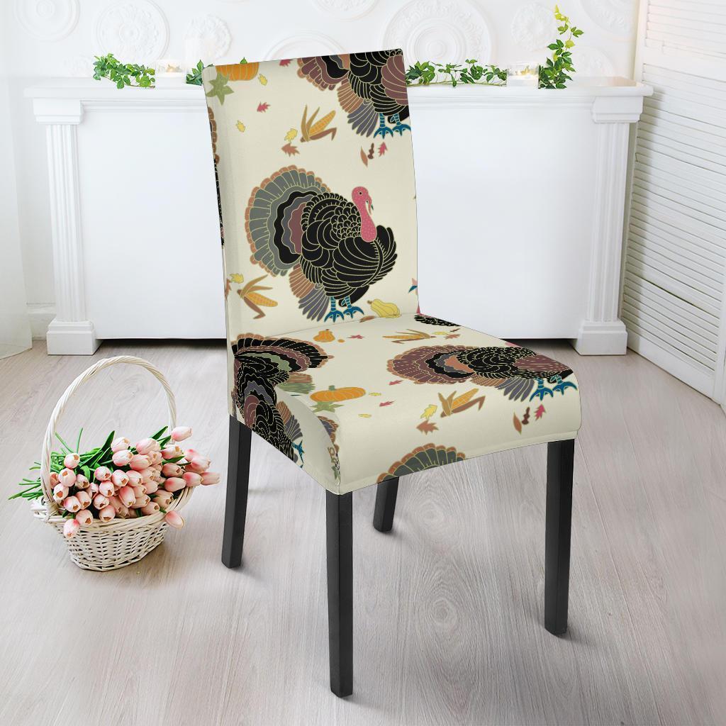 Thankgiving Turkey Print Pattern Chair Cover-grizzshop