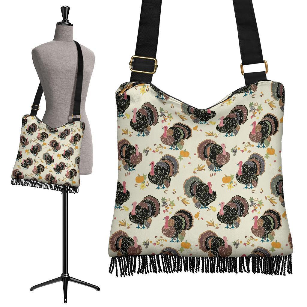 Thankgiving Turkey Print Pattern Crossbody bags-grizzshop