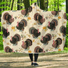 Thankgiving Turkey Print Pattern Hooded Blanket-grizzshop