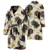 Thankgiving Turkey Print Pattern Men Long Robe-grizzshop