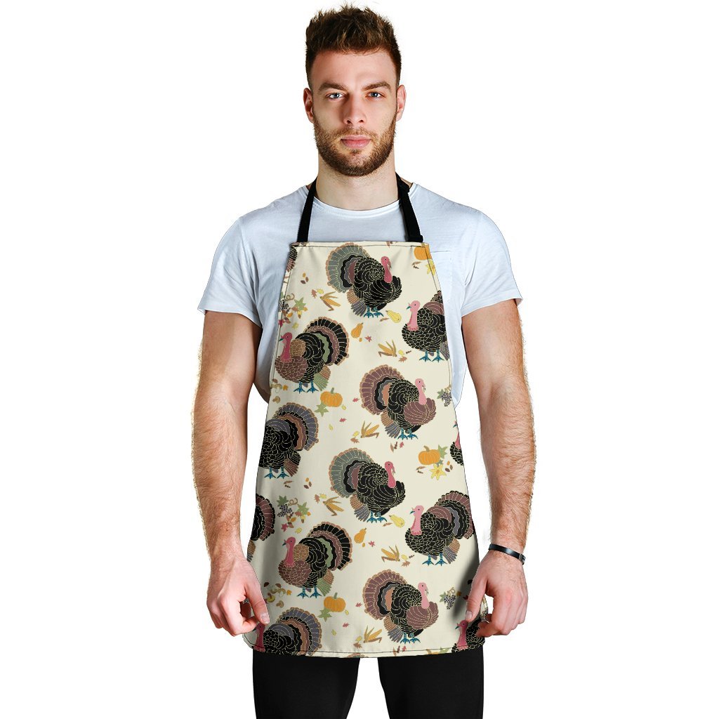 Thankgiving Turkey Print Pattern Men's Apron-grizzshop