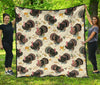 Thankgiving Turkey Print Pattern Quilt-grizzshop