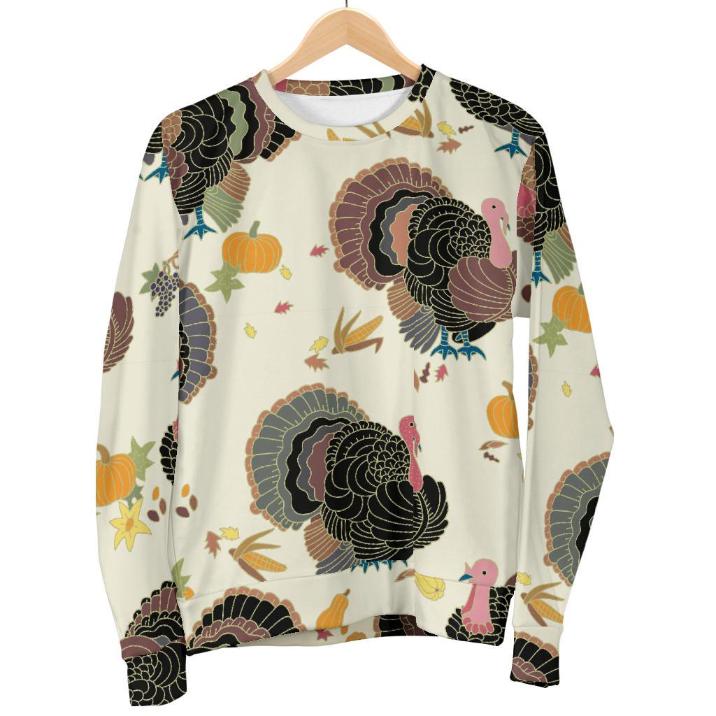 Thankgiving Turkey Print Pattern Women's Sweatshirt-grizzshop