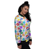 The 7 Chakras And Reiki Print Pattern Women's Bomber Jacket-grizzshop